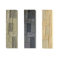 Panneau mural 3d Pvc Faux polyuréthane Pierre artificielle Panneau de pierre empilé artificiel Décoration Supplie