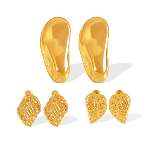 Fashion Stud <b>Earrings</b> Gold Heart Shaped Zinc Alloy Stainless Steel <b>Post</b> EH604 EH605 EH606 - Product Image 5