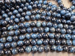 Cuentas de Piedra Preciosa Natural de Ojo de Tigre Azul AA, Lisas y Redondas, de 4mm, 6mm, 8mm, 10mm, 12mm, Hilo de 15 Pulgadas - Product Image 3