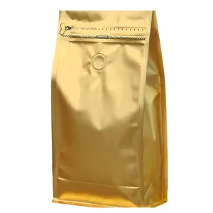 食品グレードのコーヒーポーチカスタムフレキシブルパッケージフラットスクエアボトム再利用可能なアルミホイル10オンス新しいデザインコーヒーバッグ