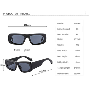 STY3762N Lunettes de <span class=keywords><strong>soleil</strong></span> rectangulaires blanches tendance pour femmes et hommes Lunettes de <span class=keywords><strong>soleil</strong></span> de marque de luxe pour hommes Lunettes de <span class=keywords><strong>soleil</strong></span> UV400 - Product Image 6