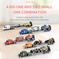 Enfants 1/64 alliage moulé sous pression camion jouet moulé sous pression remorque camion de pompiers modèle voiture jouet