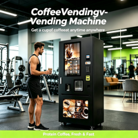 Distributeur automatique de café commercial avec machine à glaçons, kiosque multi-mode de paiement, appareil de distribution de café fraîchement préparé