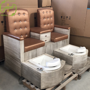 ม้านั่งทำเล็บเท้าสำหรับผู้ชายที่นั่ง2ที่นั่งแบบไม่มีประปาหรูหราทันสมัย - Product Image 2