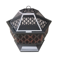 Table de foyer T1 en acier inoxydable, foyer à gaz extérieur, foyer de jardin sans fumée, foyer hexagonal extérieur à bois, vente en gros