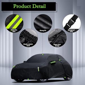 Copertura Esterna Completa Impermeabile <span class=keywords><strong>per</strong></span> <span class=keywords><strong>Auto</strong></span>, Protezione da Pioggia, Sole e Neve con Cerniera sulla Porta, Nera, <span class=keywords><strong>per</strong></span> Toyota Tacoma 2005-2025 - Product Image 3