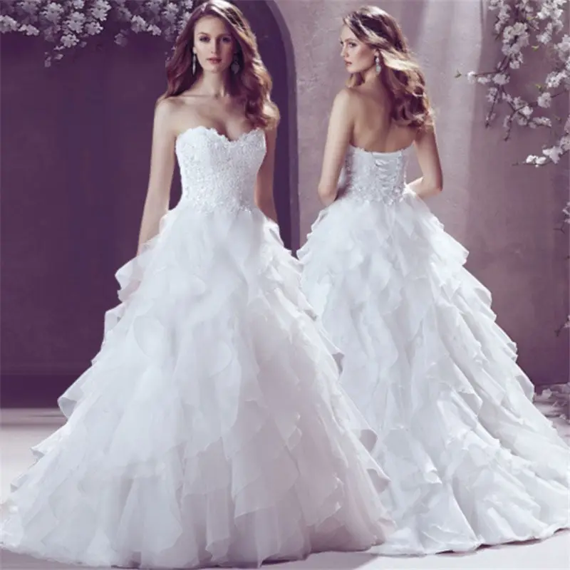 2023 vestidos de novia fuera del hombro corsé volantes multicapa vestido de novia