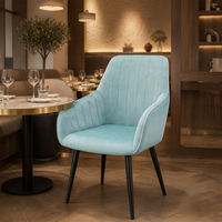 Chaise de bar ergonomique pivotante JOHOOFURNITURE en cuir PU bleu cyan avec cadre en acier chromé et repose-pieds pour restaurant et café