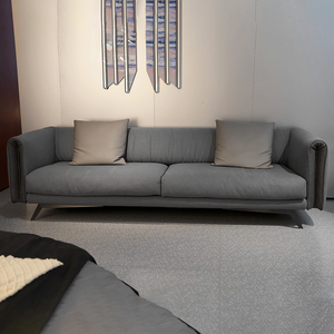 Canapé contemporain <span class=keywords><strong>en</strong></span> mélange de lin, grande taille, confortable, rembourré avec des coussins doux pour la maison - Product Image 1