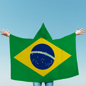Capa con Capucha de la Bandera de Brasil, 3x5 Pies, Poliéster 100D, Bandera <span class=keywords><strong>Verde</strong></span> y Amarilla de Brasil para Disfraces de Aficionados al Fútbol y Carnaval - Product Image 4