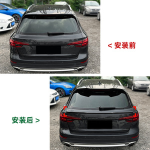 Audi A4 B9 Avant Rear Spoiler Piano <b>Black</b> Carbon Fiber Texture Ducktail <b>Trunk</b> Wing 2017-2024 - Product Image 4