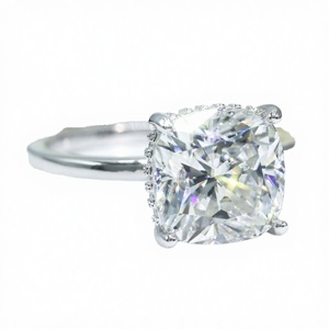 OAHLAN 3CT 925 Sterling <b>Silver</b> Romantic Engagement <b>Rings</b> Radiant Cut <b>Solitaire</b> Cubic Zirconia CZ Promise Wedding Gift Party - Product Image 3