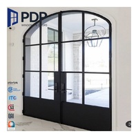 Puertas de acero personalizadas PDP, parrilla de puerta de balcón de tipo Retro francés, puerta abatible francesa de doble hoja para casas de Villa