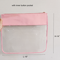 Pochette de rangement transparente personnalisée pour point de croix avec fermeture éclair, sac de projet transparent, sac à broderie transparent avec poches intérieures