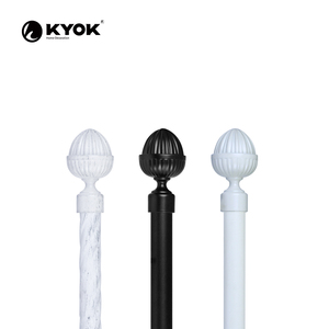 KYOK Modern Spherical Curtain Rod Finials in White and Black for Home Decoration - Product Image 1