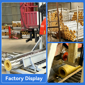 Factory Direct Fireproof Glass <b>Wool</b> Pipe High Density Waterproof Insulation Tube For Chilled Water Pipe - Product Image 5