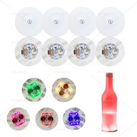Autocollants lumineux LED pour bouteilles de taille personnalisée, sous-verres lumineux colorés pour bar, événement, sous-verres clignotants, décoration de fête conviviale