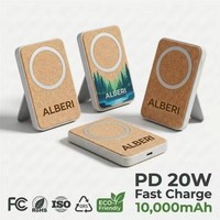 Power Bank Ramah Lingkungan Tren Terbaru 2026, Terbuat dari Gabus, Magnetik, Kompatibel dengan Tipe C, 10000mAh, Pengisian Cepat untuk Perjalanan Ramah Lingkungan
