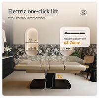 Table de massage électrique multifonctionnelle à 3 moteurs, lit de soin médical de luxe, chaise de beauté pour salon