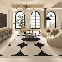Tapis d'intérieur en velours cristal à damier nordique de luxe 10MM Antidérapant Doux et moelleux pour chambre à coucher Salon Décoration intérieure Fabriqué à la machine