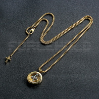 Collier croix montre de poche mécanique