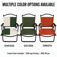 Chaise de camping pliable Kermit avec accoudoirs rigides en tissu Oxford et tube en acier, chaise portable d'extérieur pour la pêche et les pique-niques