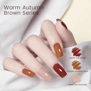 BeiEn OEM & ODM automne chaud Caramel Collection UV/LED vernis à ongles Gel givré 2025 nouveau rouge brun automne petit ensemble platine paillettes - Product Image 1