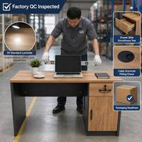 Escritorio de Oficina Modular Ecológico Moderno de Madera con Dos Colores y Almacenamiento con Cerradura, Venta al Por Mayor de Fábrica