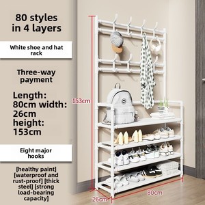 Porte-<span class=keywords><strong>chaussures</strong></span> et porte-<span class=keywords><strong>manteaux</strong></span> mobile à 5 niveaux en fer, multifonctionnel pour entrée, salle à <span class=keywords><strong>chaussures</strong></span>, chambre et salon - Product Image 6
