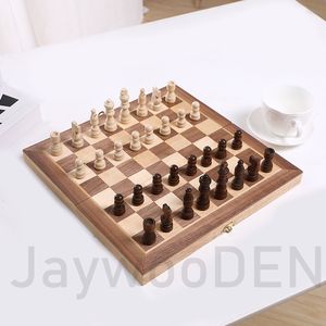 29 सेमी <span class=keywords><strong>3</strong></span>-इन-1 गैर-चुंबकीय लकड़ी शतरंज और चेकर्स ने बच्चों और वयस्कों के लिए शुरुआती बोर्ड गेम - Product Image 2