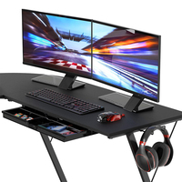 Bureau d'ordinateur de bureau debout à double moteur réglable en hauteur Design moderne Support ergonomique en L Bureau de jeu électronique