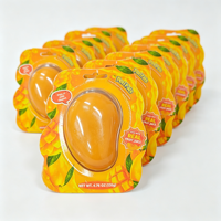Bonbons gélifiés multicolores OEM Halal en forme de mangue 3D, grande taille, à peler, saveur fruitée, sucrés, en sachet