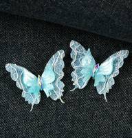 Petits accessoires en tissu scintillant avec sequins et papillons en résine - Matériaux décoratifs pour coques de téléphone DIY et accessoires pour cheveux