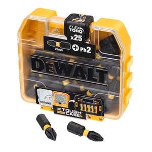 Jeu de tournevis Dewalt 25 mm Ph2 Flex Torq 25 pièces, étui robuste industriel - Product Image 1