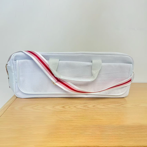 Monogram Adjustable Strap Shoulder Mahjong <strong>Bag</strong> <strong>Red</strong> and White Canvas Durable Travel Duffle Shoulder Tote <strong>Bag</strong> - Product Image 3