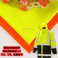 Tela de Poliéster Fluorescente Certificada EN471, 300D*7S, Reflectante, Visión Nocturna, Satinado, FR, Impermeable, para Uniformes de Seguridad, Policía contra Incendios
