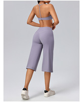 Ensemble de yoga 2 pièces pour femme : Soutien-gorge de sport à bretelles et short taille haute, tenue de sport ultra douce pour la gym et les activités sportives