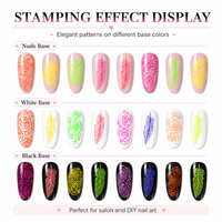 Gel de stamping pour ongles couleur néon 2 en 1, gel de peinture UV LED, gel de nail art à retirer par trempage pour manucure en salon 8ml