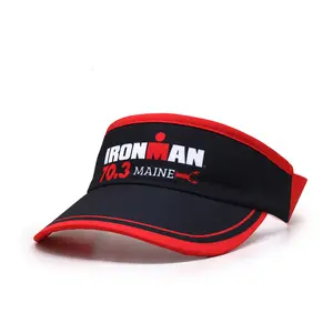 Custom Sublimation Printed Logo Adjustable Elastic Band Sun Visor Hat Cap