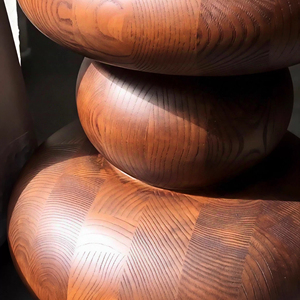 Giữa Thế Kỷ Phong Cách Rắn Gỗ Bên Góc Bảng Wabi-Sabi Phong Cách Hình Bầu Dục Xếp Chồng Lên Nhau Gỗ Tự Nhiên Cho Nhà Phòng Khách Trang Trí Nội Thất Nghệ Thuật - Product Image 6