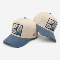 Gorra de Béisbol de 5 Paneles con Parche Bordado, Venta al Por Mayor, Logotipo Personalizado, Gorra Vintage con Cierre a Presión, Estilo Urbano, para Campismo y Actividades al Aire Libre, Unisex
