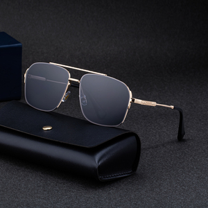 Lunettes de soleil carrées en métal à double pont, protection UV400, avec logo personnalisé, design fantaisie Partagas Fashion pour hommes - Product Image 1