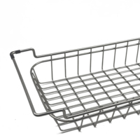Égouttoir à vaisselle multifonctionnel rectangulaire moderne en acier inoxydable 304 argenté 410x190x90mm pour évier, rangement de cuisine