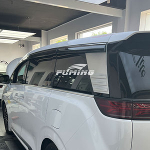 Denza D9 Rain Window Rain Shield ABS Cubierta de lluvia galvanizada Negro Plata 6 piezas <span class=keywords><strong>Tenza</strong></span> Trumpchi E8 Senna Kia Kava - Product Image 6