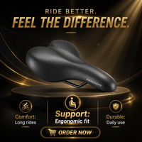 Selle de vélo KEREACHY OEM ODM à double amortissement, avec billes, élargie, épaissie, massante, pour VTT et sécurité