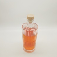 Bouteille en verre personnalisée Zhengshun modèle 083 1000ml 700ml 750ml 500ml pour gin, whisky, vodka, vin, spiritueux avec bouchon plat