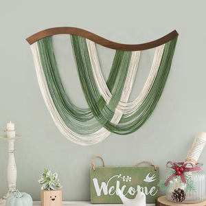 <span class=keywords><strong>Tapiz</strong></span> Curvo con Flecos de Alta Calidad, Estilo <span class=keywords><strong>Boho</strong></span>, Tejido a Mano con Cuerda de Algodón, para Decoración del Hogar, <span class=keywords><strong>Tapiz</strong></span> de Macramé para Colgar en la <span class=keywords><strong>Pared</strong></span> - Product Image 1