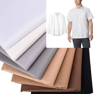 Lightweight woven poplin cotton elastine shirt fabric 100 cotton for men shirt