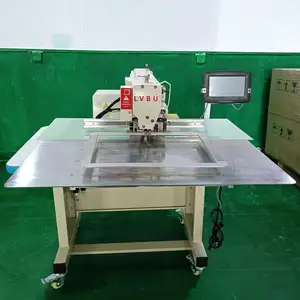 Computerized industrial leather pattern sewing machine leather typical for bags