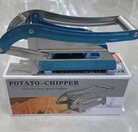 Roestvrijstalen handmatige multifunctionele aardappelstripsnijder, frietsnijder, antislip groentesnijder, geel